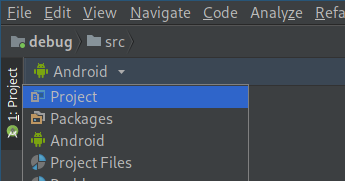 android studio ide heirarchy on the side