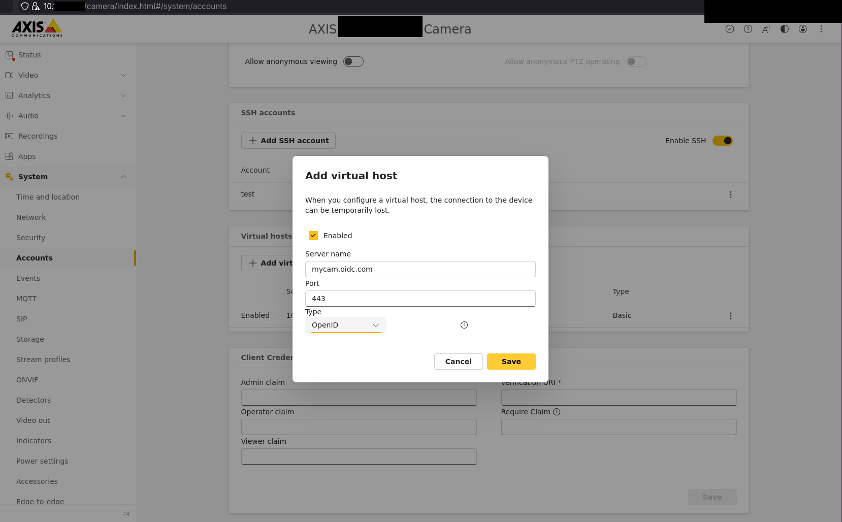 axis-sso-virtual-host