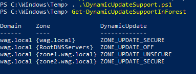 Example DynamicUpdateSupport.ps1 output